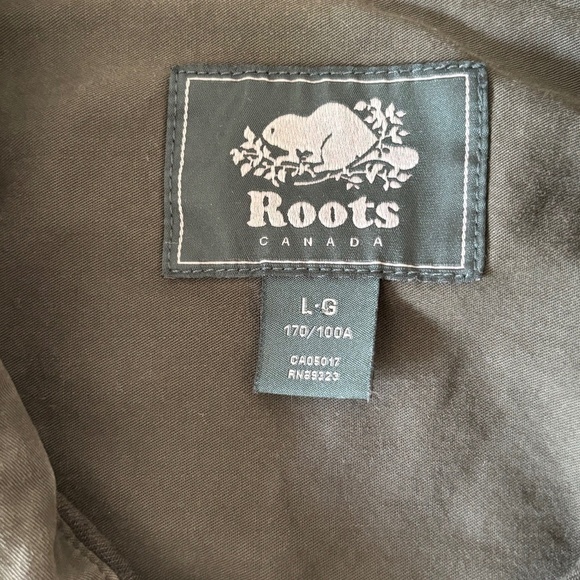 Roots men's green camo print button down long sleeve cotton blend shirt size L - Picture 11 of 14